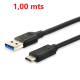 Cable USB-C 3.2 Gen2 (macho) - USB3.2 Gen 2 A (macho) 1,00 mts 10 Gbit/s CAB0153