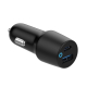Cargador compatible coche 38W USB-C + USB-A