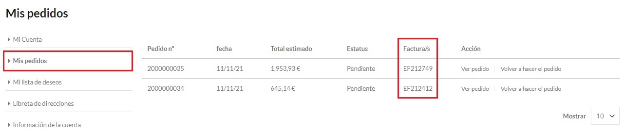 como descargar la factura
