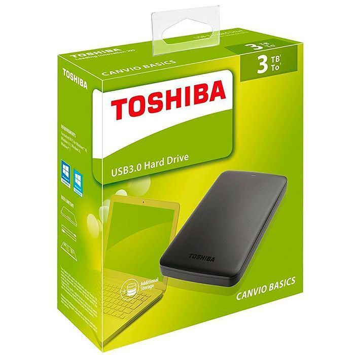 Comercialización amistad ganador Disco duro externo Toshiba Canvio Basics 2.5" 3TB USB 3.0 - HDTB330EK3CA